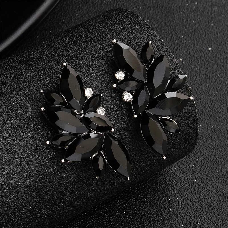 ERS-J3757-Black Miallo, модные, вечерние, большие серьги для женщин, девушек, стразы, много цветов, свадебные, Висячие, длинные серьги, невесты, подружки невесты, ювелирные изделия - Окраска металла: ERS-J3757-Black