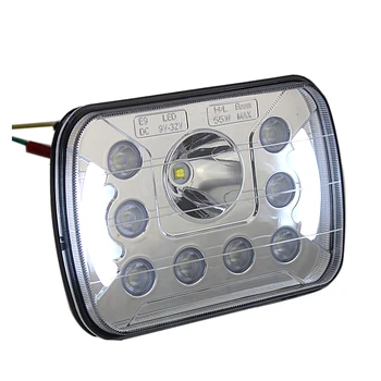 

2 Pcs 5x7 inch 55W Led Car Headlight Square Truck LED Headlight With Halo Ring DRL For Cherokee Headlights