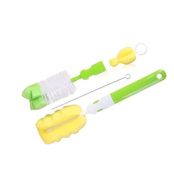 

4PCS/Set Bottle Brush Sponge Plastic Glass Milk Water Cup Cleaning Feeding Bottle Dummy Nipple Pacifier Brushes Kit