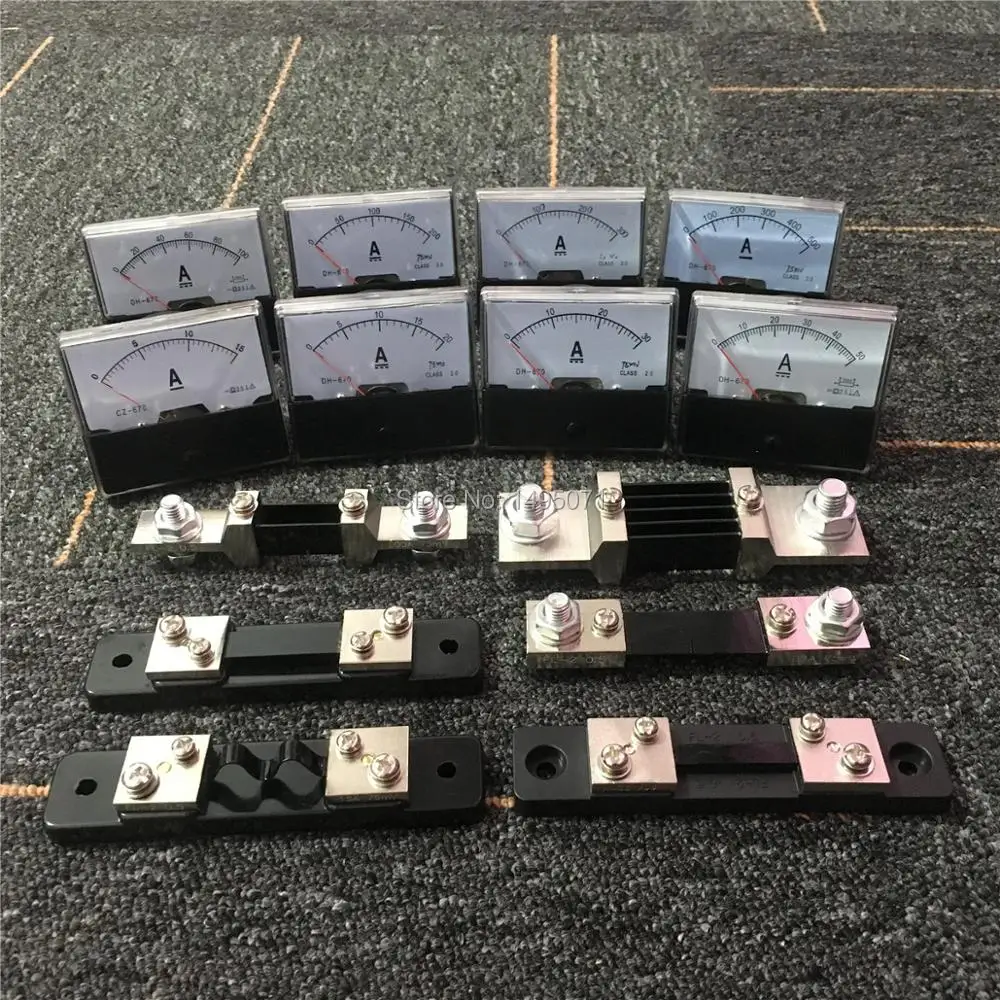 

DH670 Current Ammeter Analog Amp Panel Meter Mechanical Pointer DC 15A 20A 30A 50A 100A 200A 300A 500A w External Shunt Resistor