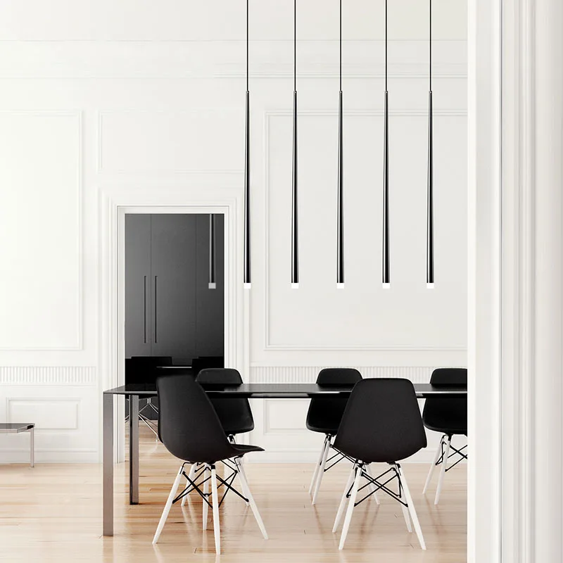 Modern LED Pendant Light Long Tube Pendant lamp Bar Kitchen Suspension lighting office meeting dinning room hotel villa light