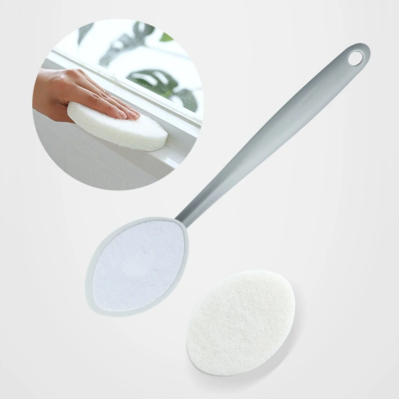 1pc Hand-held Sponge Cleaning Brush Bath Brush Ceramic Tile Kitchen Descaling Pot Brush Floor Brush Replaceable Sponge