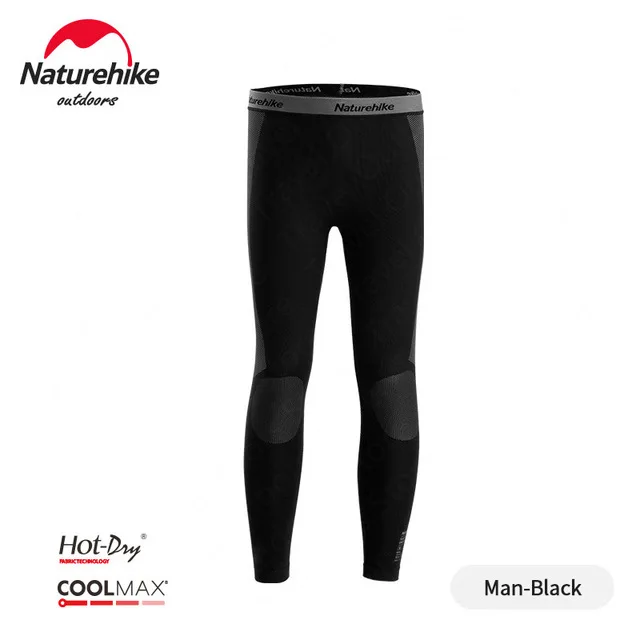 Mens Bottom Black NatureHike основа для бритвы для мужчин слой длинный рукав термобелье HotDry CoolMax впитывает влагу удобная спортивная одежда женское нижнее белье innerwear - Цвет: Mens Bottom Black