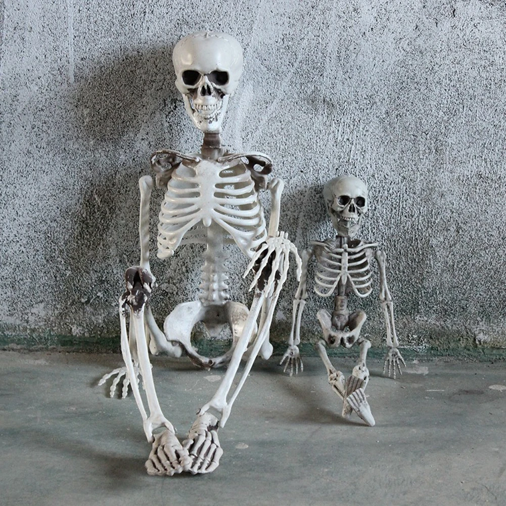 Пластиковые реалистичные человеческие кости скелет ужас Хэллоуин Рождество животные ворона декоративный Скелет новогодний дом с привидениями 40 см B4