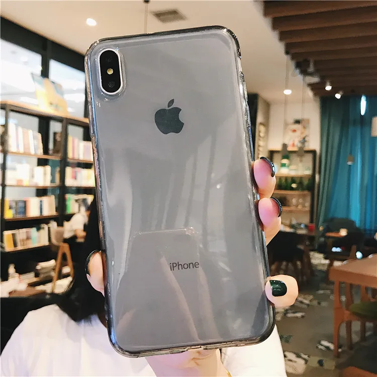 Lovebay карамельный цвет чехол для телефона для iPhone 11 Pro XR 7 8 6 6s Plus X XS Max цвет прозрачный Ультратонкий Мягкий ТПУ задний чехол s - Цвет: transparent black