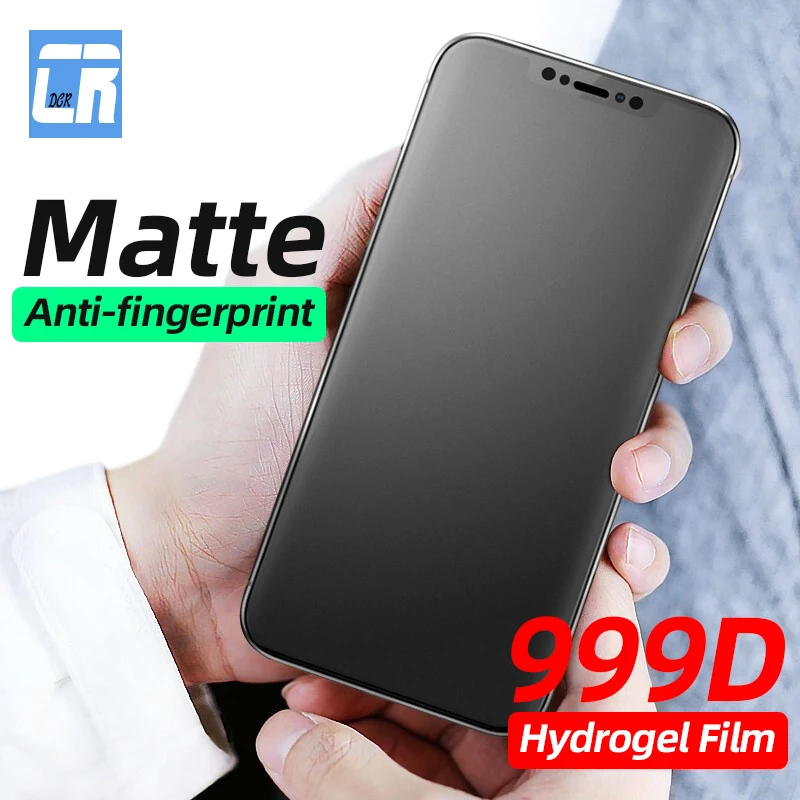 999D No Fingerprint Matte Soft Hydrogel Film for iPhone 11 Pro XS Max Screen Protector 12 13 SE X 7 8 Plus Not Glass | Мобильные