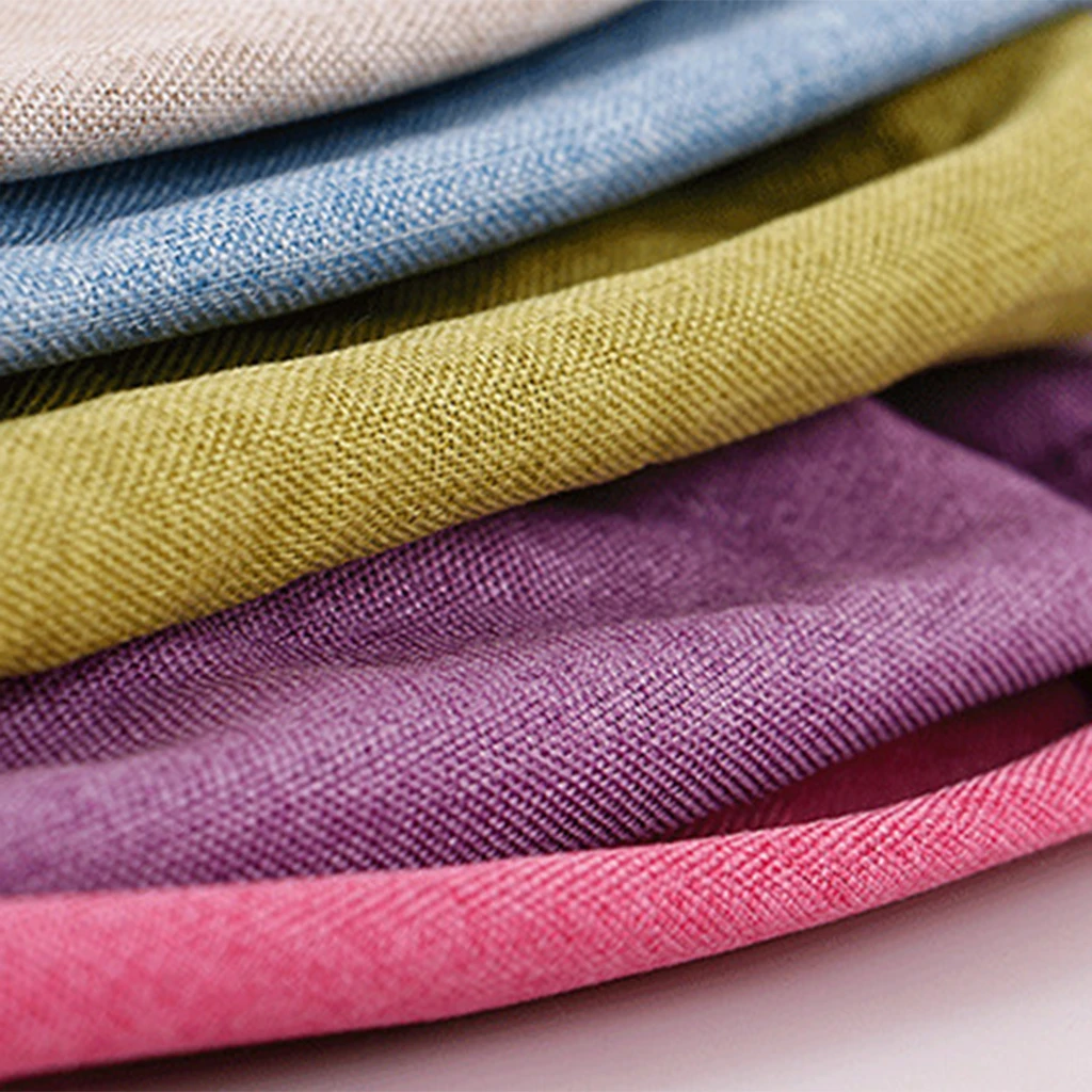 Linen Cotton Ottoman Cover Square Stool Covers Slipcover for Footstool Decor, 8 Colors choice