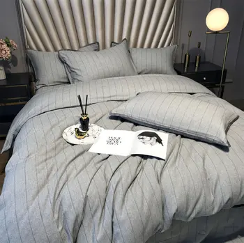 

Brief geometric grey green purple blue bedding set,full queen king double cotton home textile bed sheet pillow case quilt cover