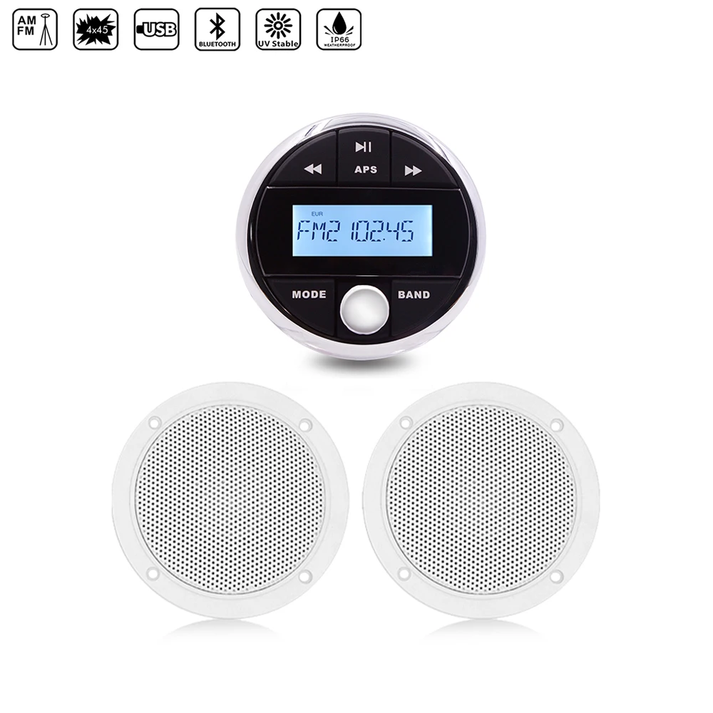 Водонепроницаемый морской Bluetooth стерео радио для катеров аудио Системы FM AM