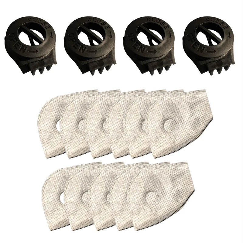 

11 Pcs Activated Carbon PM2.5 Filters Air Purifier Active Carbon N99 Filters for Mesh Or Neoprene Mask with 4 Exhaust Valves Rep