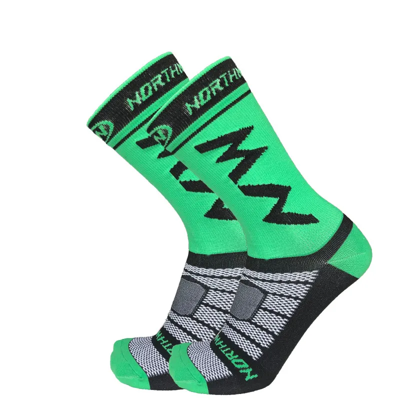 Компрессионные профессиональные велосипедные носки для соревнований осенние и зимние велосипедные носки - Цвет: 7se nw Dark green