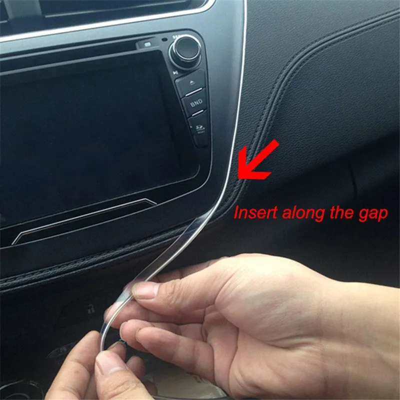 5M Dia.3mm Clear T-type Invisible Skirt Side Glow Fiber Optic Cable Car Interior Pickup light DIY w/Side ribbon PMMA Mount RGB