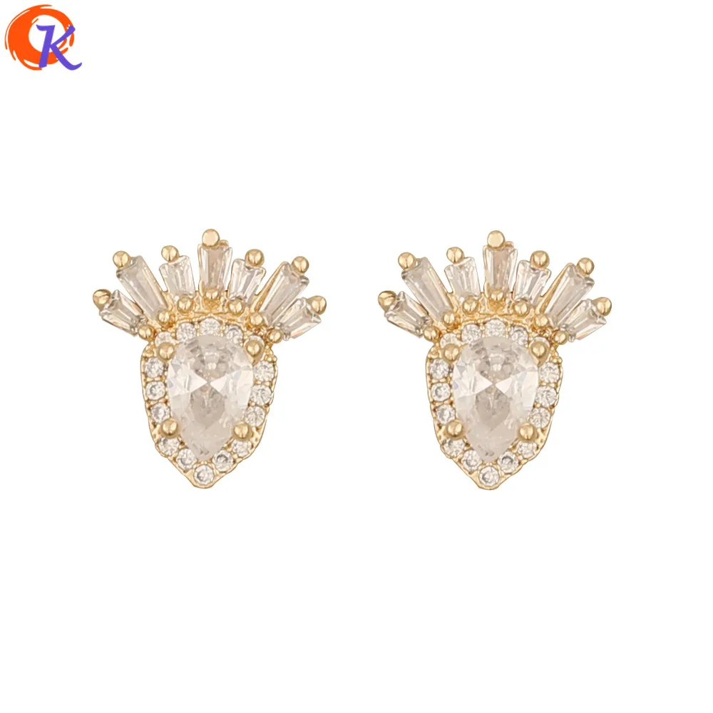 Cordial Design 40Pcs Jewelry Accessories/Hand Made/Cubic Zirconia Charms/Genuine Gold Plating/DIY Making/Fingernail Findings - cordial