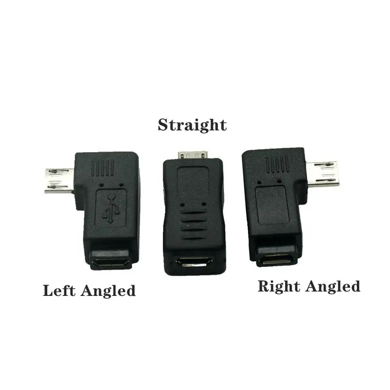 90 Degree Left & Right Angled Micro USB 2.0 5Pin Male To Female Extension Adapter 1PCS/lot