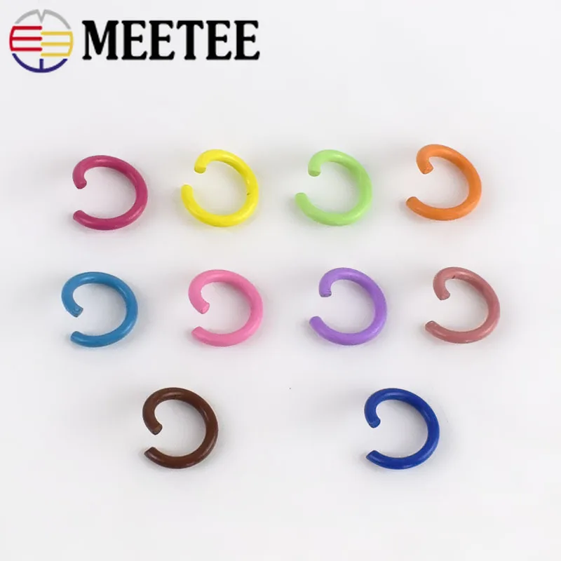 Meetee 100 шт 1,2*8 мм конфетные цвета маленькое металлическое кольцо соединение открытие уплотнительное кольцо Пряжка DIY брелок сумка ювелирные аксессуары BD480