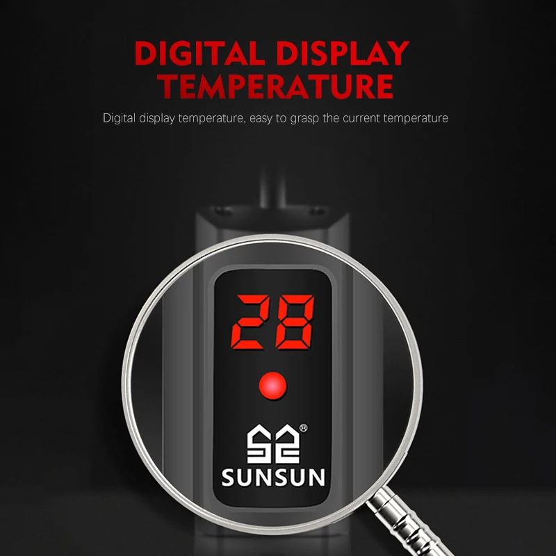 Aquarium Heater Rod 100W 200W Aquarium Submersible Quartz Glass LCD Display 220V Digital Constant Temperature Control