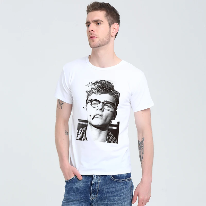 Футболка с надписью James Dean Live Fast Die Young 1950-х годов из фильма Rebel Rock'N'Roll хлопковая