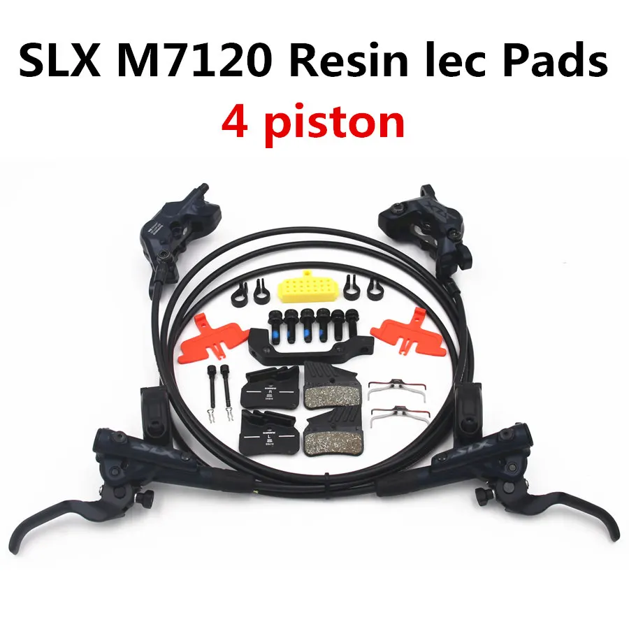 M7120 Resin lec Pads SHIMANO DEORE SLX M7000 M7100 M7120 тормозные горные велосипеды Hidraulic Дисковый Тормоз MTB BR BL-M7000 M7100 800 мм/1500 мм левый и правый - Цвет: M7120 Resin lec Pads