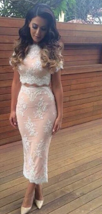 Vestido de festa, кружевные вечерние платья на пуговицах с бисером, новая мода, женское сексуальное платье с коротким рукавом, 2 предмета, платье для выпускного вечера