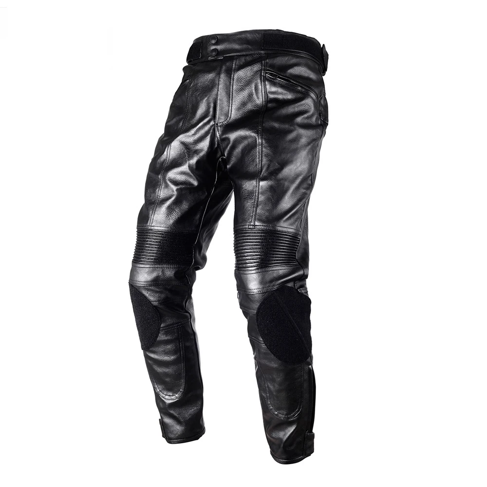 DUHAN мотоциклетные брюки для мотокросса защитные брюки водонепроницаемые ветрозащитные ПУ искусственная кожа гоночные спортивные штаны - Цвет: Черный