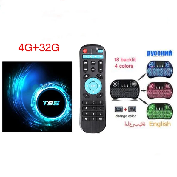 10 шт. Android 10,0 T95 Smart tv Box Allwinner H616 4 ГБ 32 ГБ 64 Гб 6K H.265 HDR 1080P 2,4G Wifi четырехъядерный медиаплеер Youtube - Цвет: 4G 32G I8