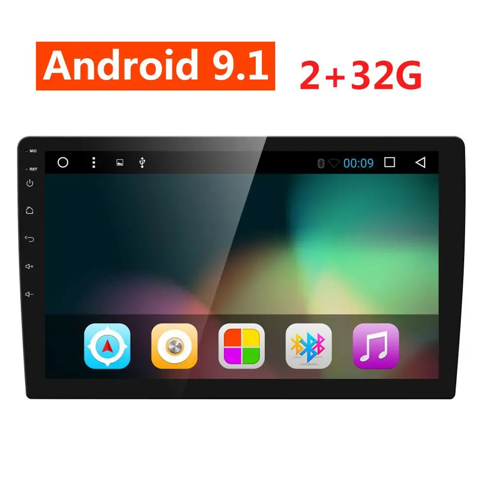 Автомагнитола универсальная 2 Din Android 9 1 + 32 ГБ 9/10 дюйм|Мультимедиаплеер для авто| |