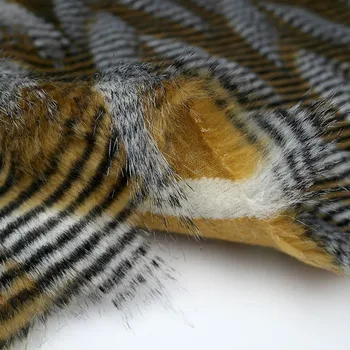 

160*100cm brown pheasant jacquard fluffy fourrure artificial plush faux fur fabric for coat case vest fausse fourrure tissu