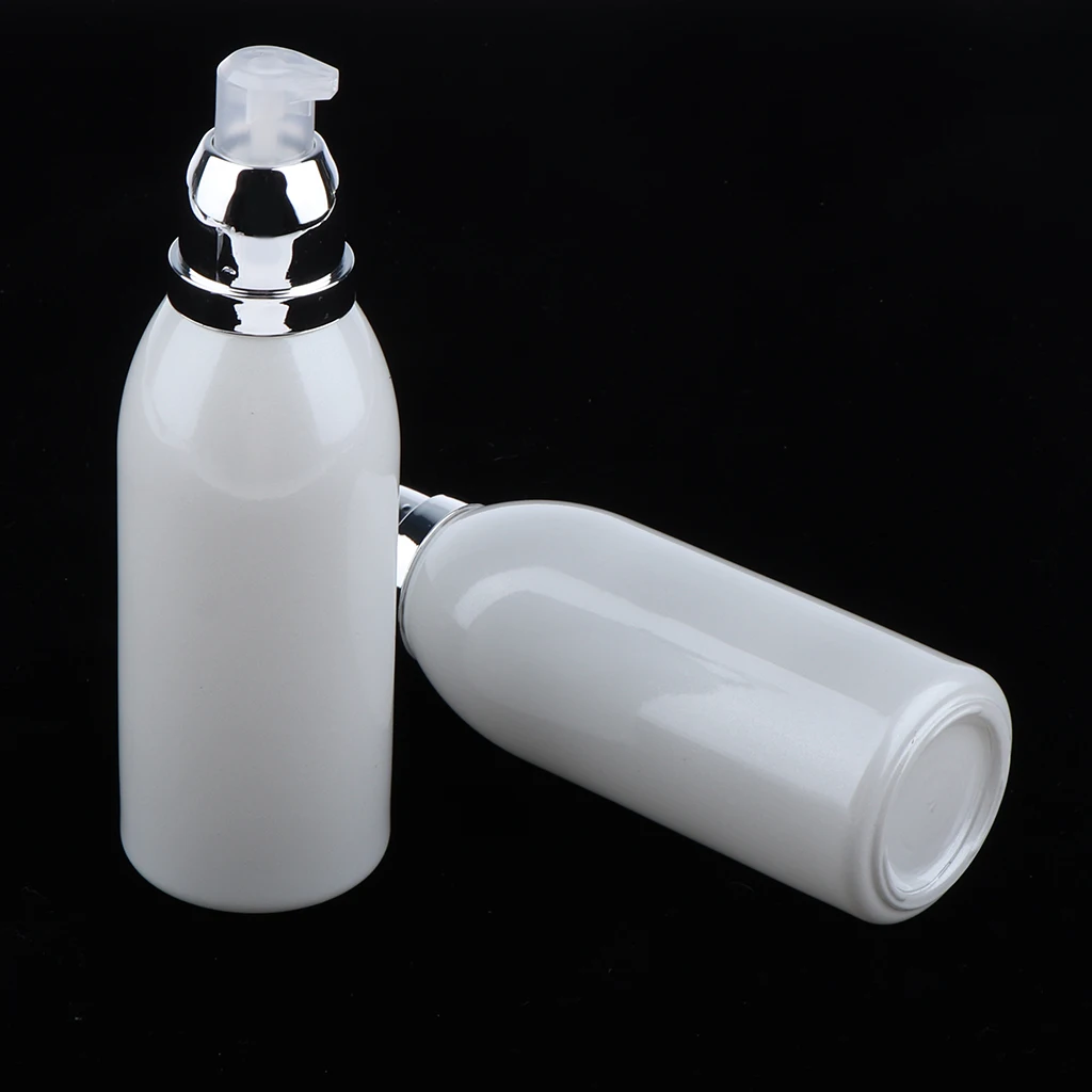 2 шт./компл. пустой стеклянный лосьон косметические бутылки с кремом для лица безвоздушный насос диспенсер использовать в качестве бутылки с эмульсией Прозрачный флакон для лосьона контейнер