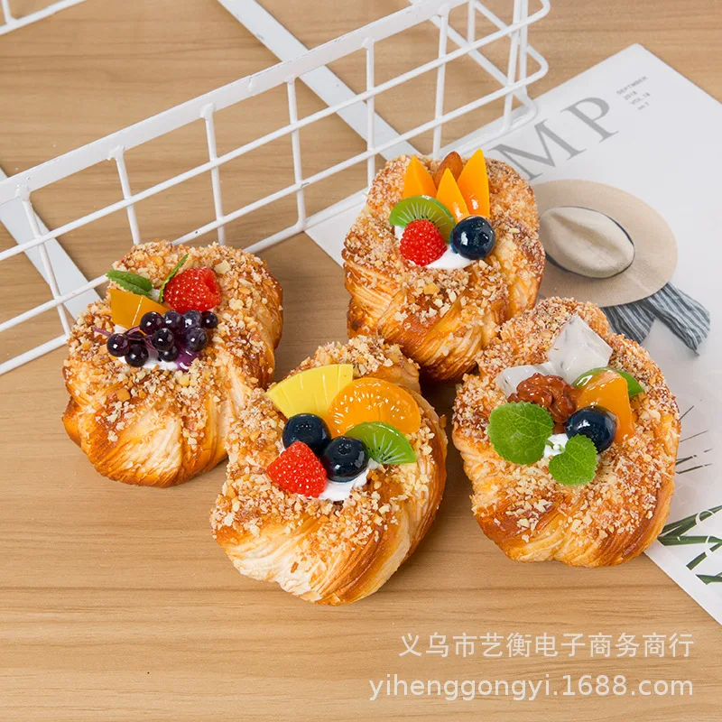 Искусственная еда пирог десерт имитация торта мусса фруктов хлеба реквизит для