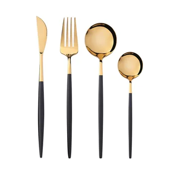 

4Pcs/sets Tableware Knife Fork Spoon Tea Spoon Stainless Steel Cutlery Set Western Restaurant Hotel Party Dinner Specialty Gifts