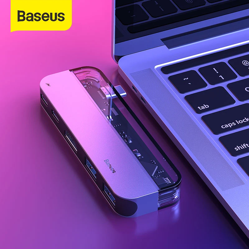 Baseus Multi USB 3.0//Type C Hub to USB 3.0 Macbook Adapter Hard Drive Accessory