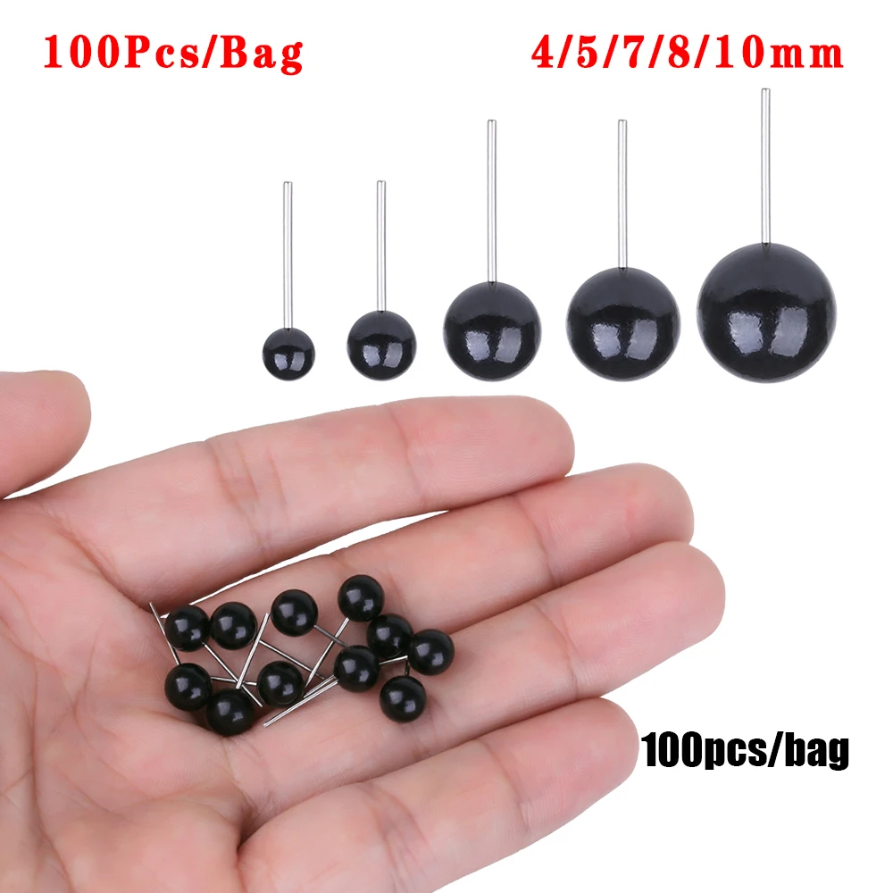 100Pcs/Bag Toy Glass Eyes 4/5/7/8/10mm Needle Felting Teddy Bears Animals Black for Hand Made Dolls Plush Gift | Игрушки и хобби
