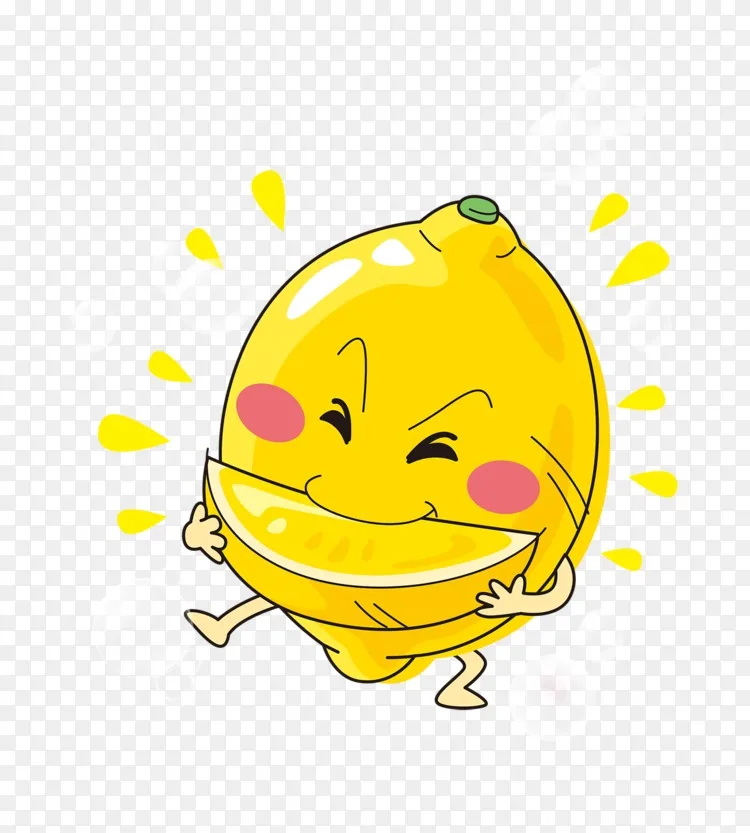 卡通柠檬插图-卡通手绘柠檬人