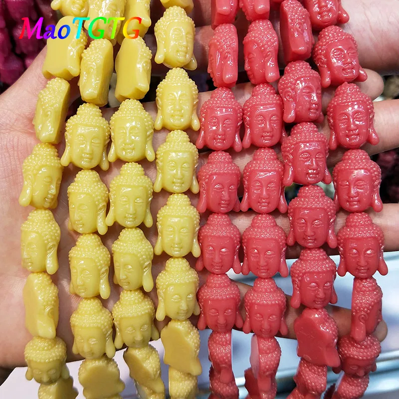 

10pcs/lot Wholesale Coral Buddha Head Beads For Jewelry Making Bracelet Necklace13X18X8mm Coral Buddha Head Beads Accessories