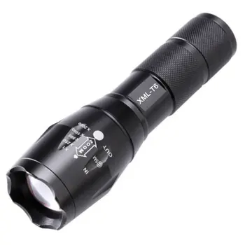 

T6 LED Tactical Flashlight Torch Zoomable 50000lm 5 Modes for 18650 Flashlight Telescopic LED Zoom Torch