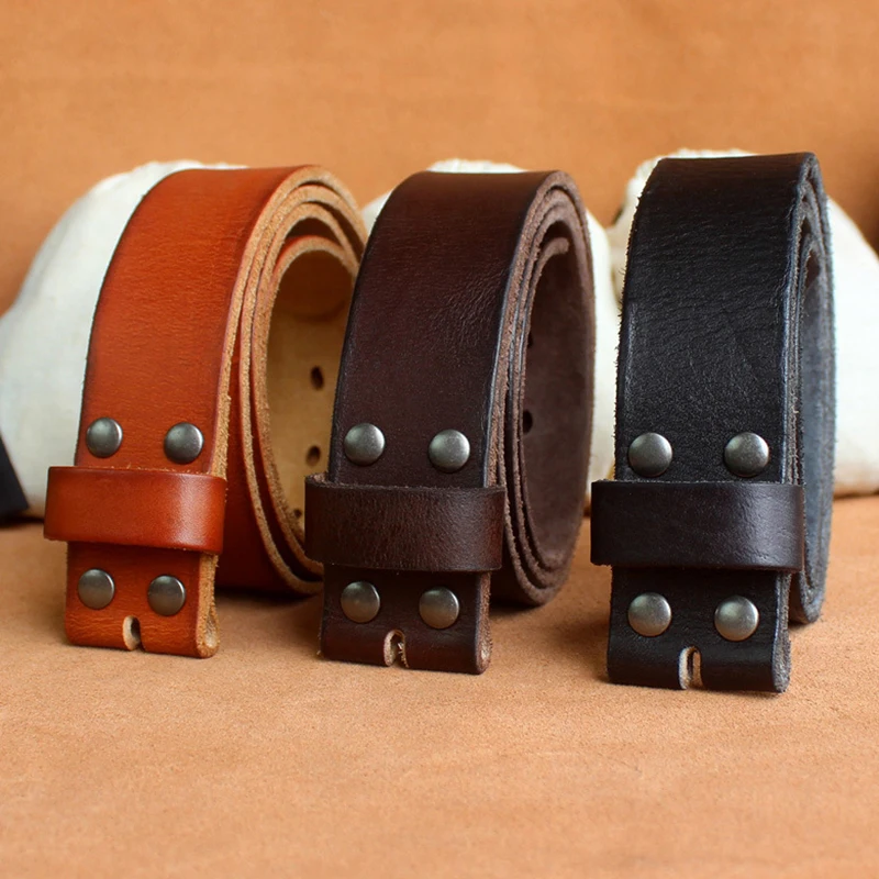 

Genuine Leather Belts Without Buckle for Pin Buckle Cowskin Leather Belt for Smooth Buckle Designer Belts Women Men Belt Unisex