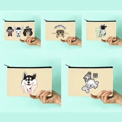 Dog Series Pattern Cosmetic Bags Women Travel Storage Bag WashOrganize Portable Makeup Bag Pouch Canvas Pencil Cases Makeup Bag