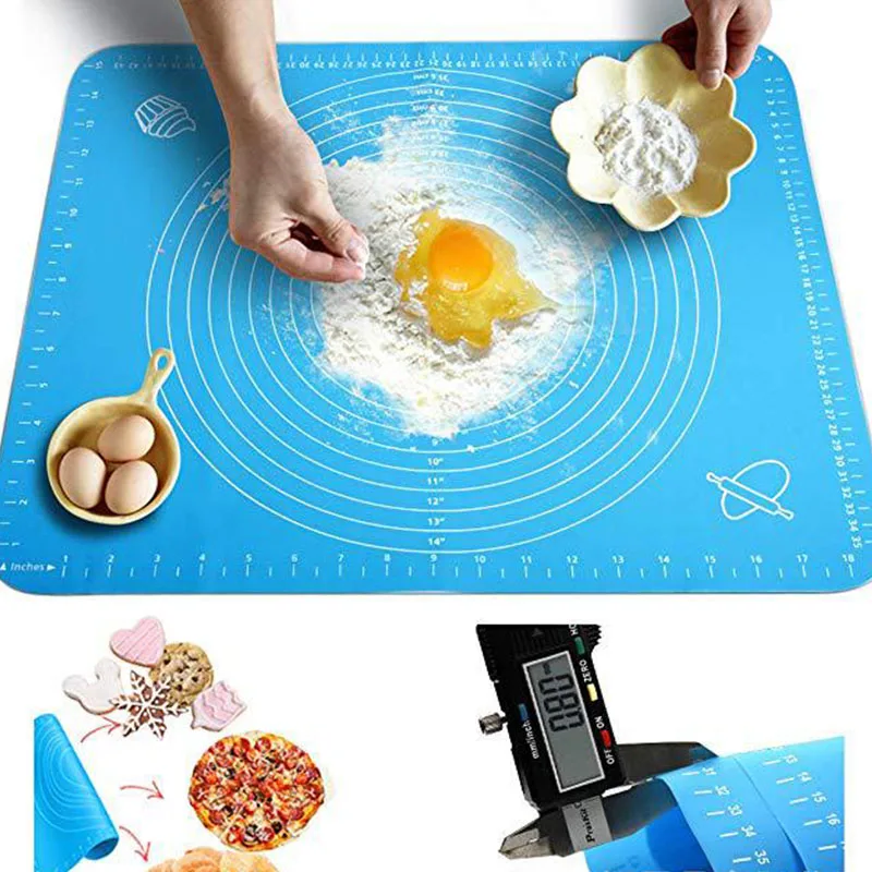 Sheet Silicone Cake Liners Baking Mat Non Stick Rolling Dough Pad Pastry 50*40CM 