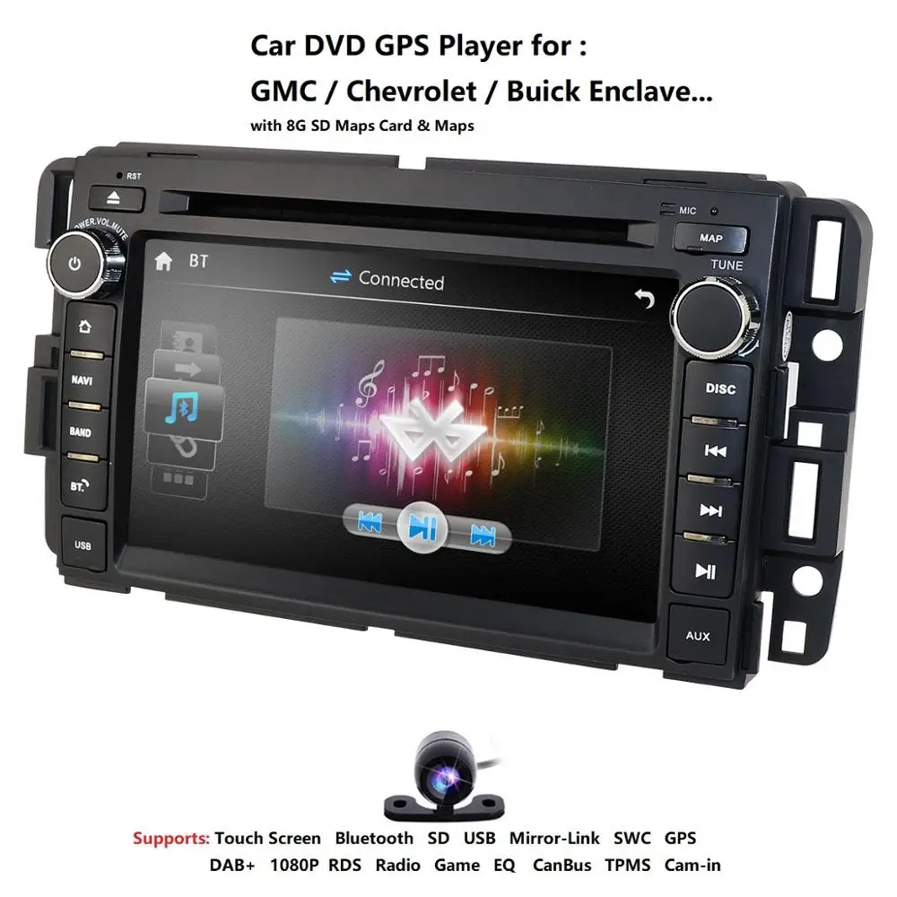 Для GMC Sierra 1500 2500HD 3500HD автомобиля Радио DVD плеер gps навигации Fit GMC Юкон Sierra Chevrolet Chevy Tahoe Suburban CAMMAP