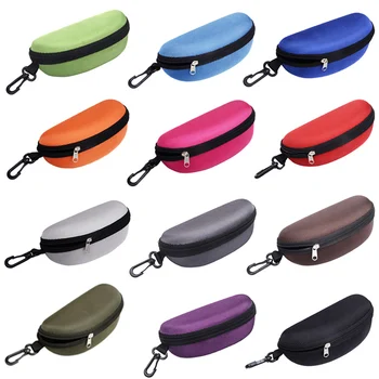 

Hot Sunglasses Protector Travel Pack Pouch Glasses Case Sunglasses Case Lightweight Zipper Eyeglass Shell with Carabiner Eyewear