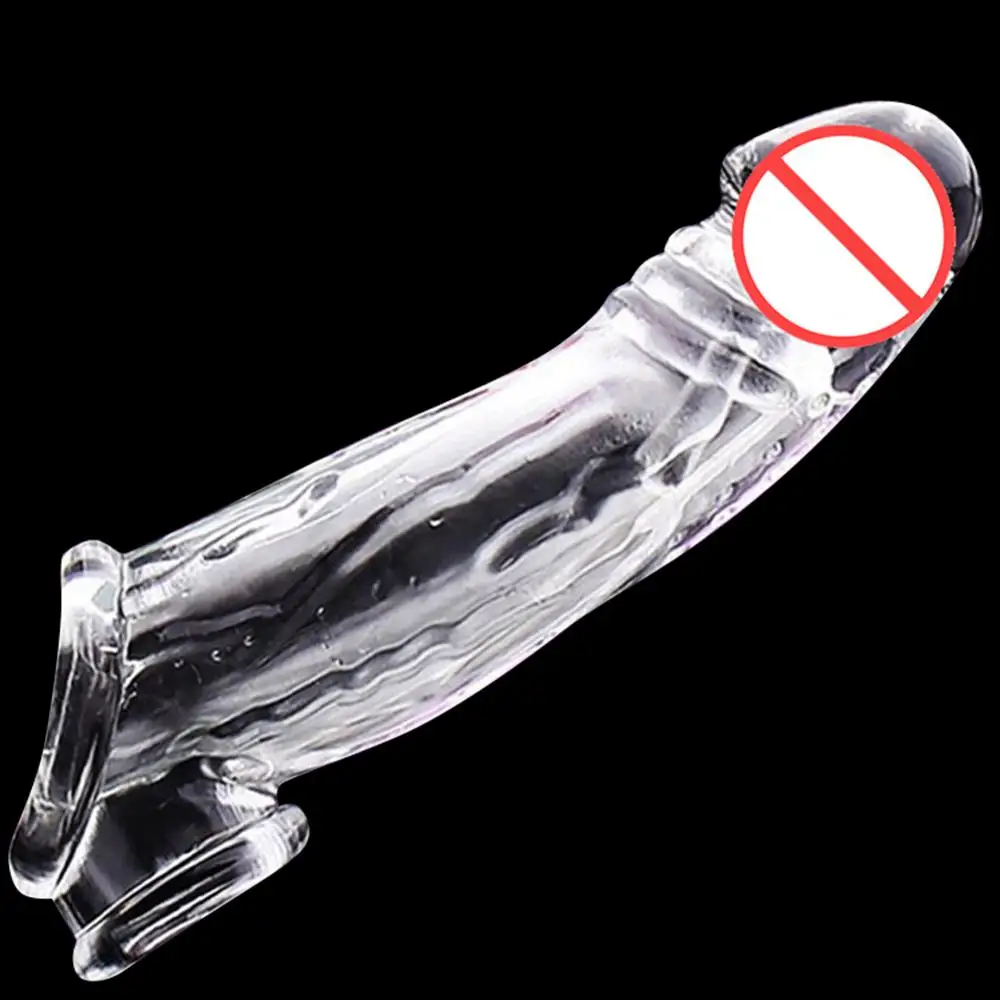 Silicone Spike Dotted Ribbed Condoms Time Delay Lasting Reusable Penis Rings Crystal Cock Ring Penis Extension Sleeve for Men