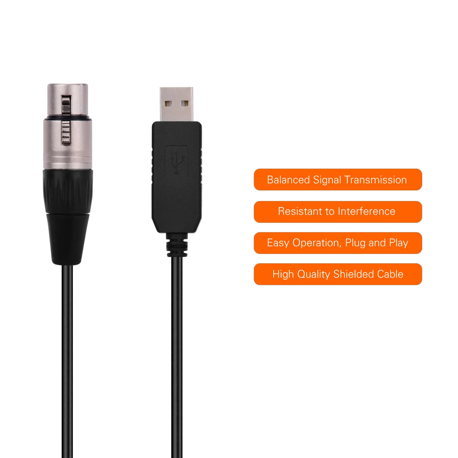 RS485 DMX512 конвертер Кабель USB к 3Pin XLR Женский интерфейс компьютера подключения сценического освещения устройств светодиодный кабель управления