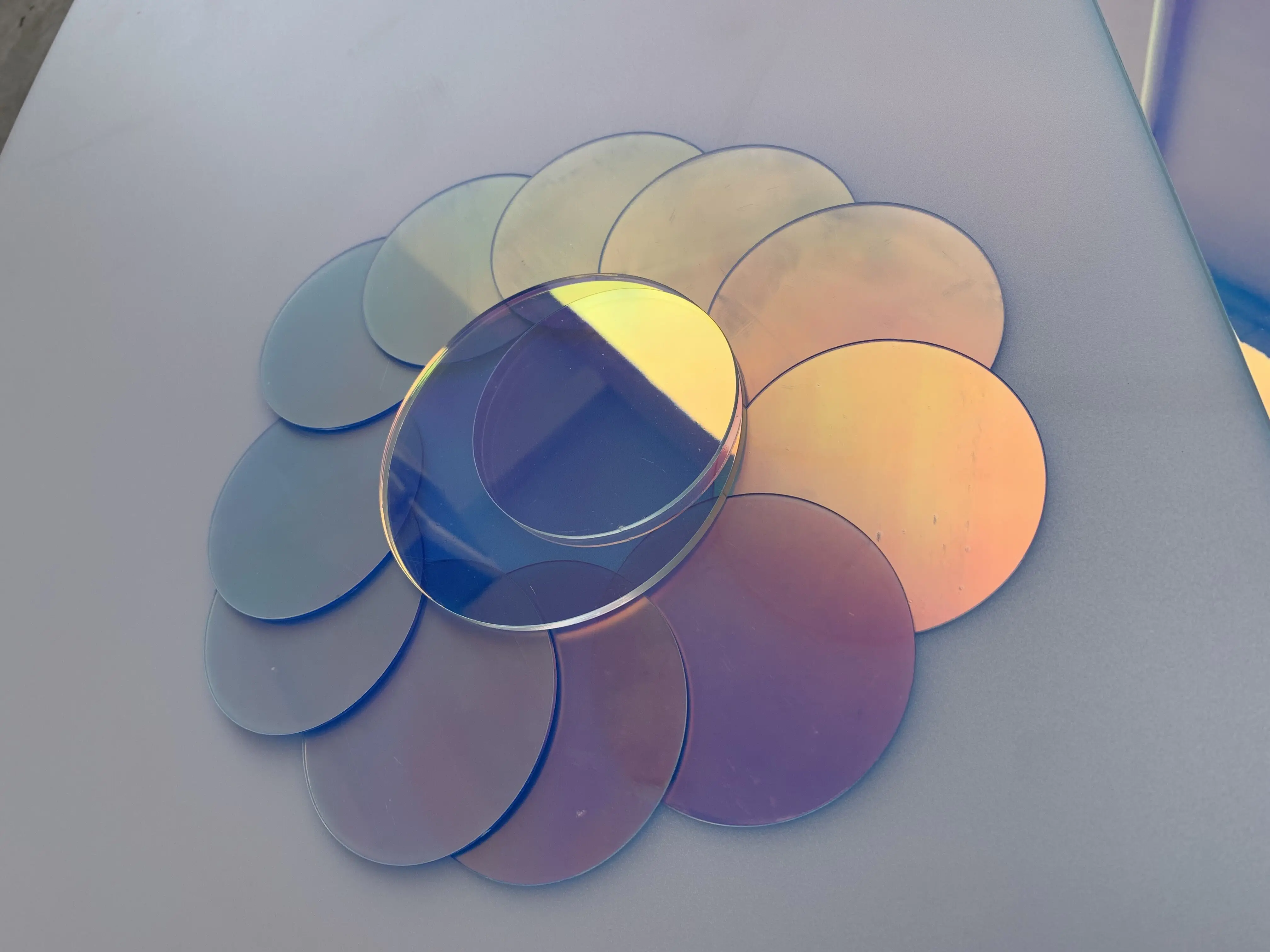 Round Shape Laser Acrylic Iridescent Dreaming Colorful Acrylic Sheet,Organic Oргстекло For Wedding/Advertising/Decorate 1-3MM