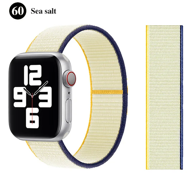 Nylon Strap for Apple watch series 7 band 41mm 44mm 40mm 42mm 38mm smartwatch wristband belt sport loop bracelets iWatch 3456 se Sea salt