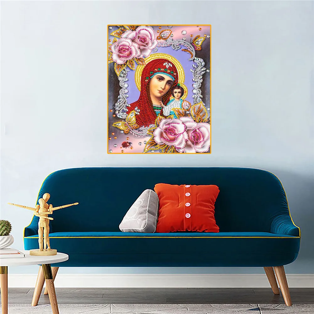 Pintura de diamantes artesanal 5D, figura religiosa, bordado de madrina, pintura decorativa de mosaico artesanal - Imagen 5