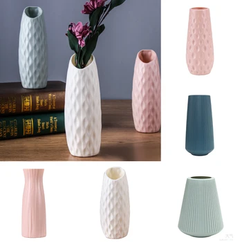 

Creative plastic vase trumpet flower arrangement home accessories wedding living room decoration imitation glaze anti-fall