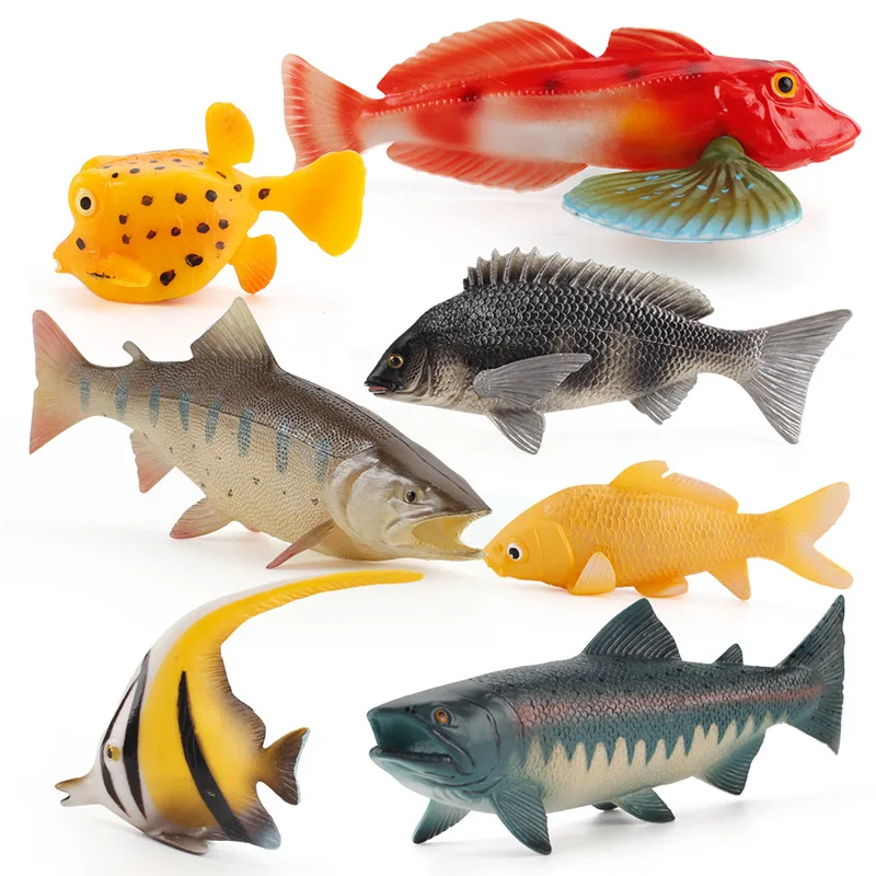 SimulationFigurinesToyOceanFishAnimalsModelTunasSalmonAction