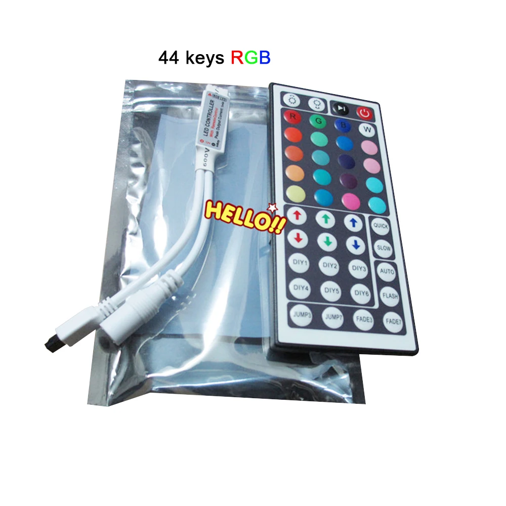44 keys Светодиодный ленточный светильник Диммер постоянного тока 12V 24V Мини 10key 24key 44key RGB Светодиодные ленты светильник контроллер 5050 3528 2835 - Цвет: 44 keys