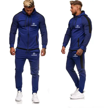 

Mens Hoodies Sets for Tesla Car Logo Printed Spring Autumn Hoodies+Pants 2Pcs Sporting Sweatsuit Male Hooded Tracksuit Sets W