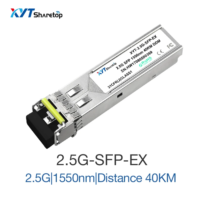 Sharetop 2,5G Оптический приемопередатчик модуль Одномодовый волоконно-оптический SFP-2.5G-1550nm 40/60/80/100 км двойной LC порт полная совместимость